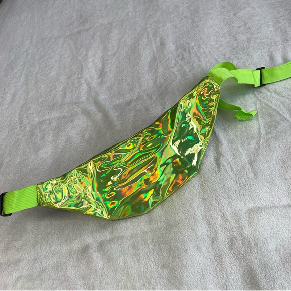 New Unisex Neon Holographic Adjustable Waist Sling Bag Fanny Pack (color choice) - Picture 5 of 12